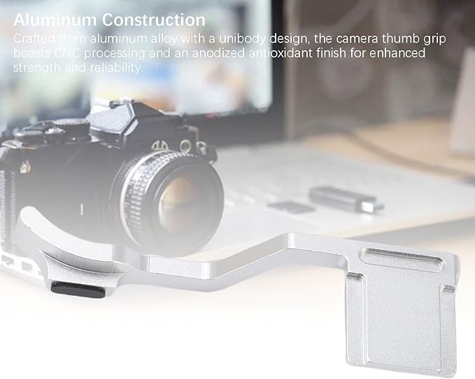 Yunir X T50 Thumb Up Grip for Fuji X T50 Camera Only,Aluminum Alloy Metal Thumb Grip with Hot Shoe Cover Protector Thumb Rest Support Holder,Not Affect The Use of XT50 Camera Buttons (Silver)