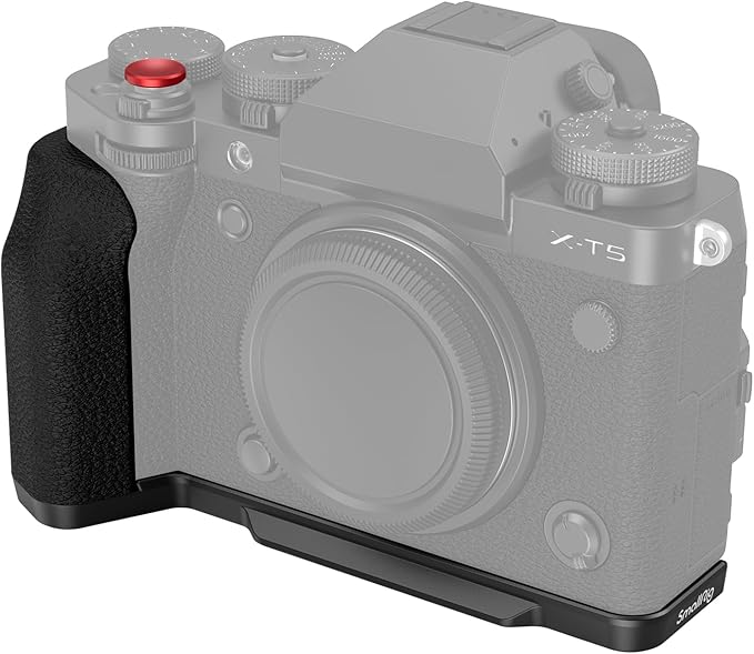 SmallRig X-T5 L-Shape Grip for FUJIFILM X-T5 Camera, Built-in Quick Release Plate for Arca, 1/4"-20 Holes, Ergonomic Silicone Handgrip, Shutter Button (Black) - 4260