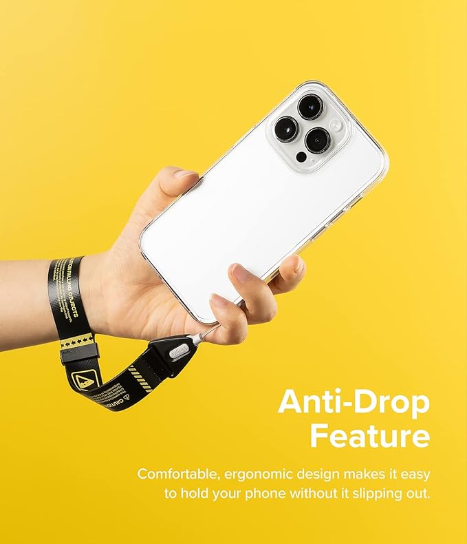 Ringke Hand Strap [Phone Wrist Strap] Designed for Camera Strap and Phone Strap, Adjustable Sturdy Universal Lanyard Compatible with Camera and Phone Case - Danger Black