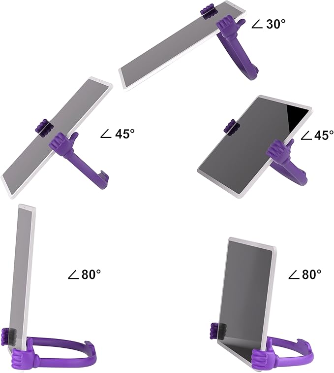 Honsky Adjustable Tablet Stand, Portable Phone Holder for Desk Bed - Multi-Angle Drawing Stand Compatible with All Tablets (Purple)