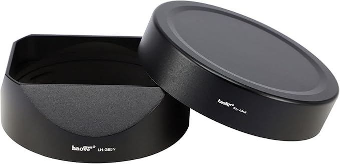 Haoge LH-G65N Bayonet Square Metal Lens Hood for Fujifilm Fuji Fujinon GF 63mm F2.8 R WR and GF 45mm F2.8 R WR Lens Shade with Metal Cap on GFX100S GFX50S GFX50R Camera