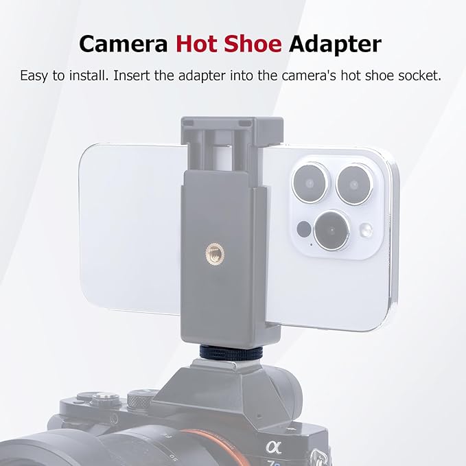 Hot Shoe Adapter for DSLR Cameras – Universal 1/4 Screw Mount for Microphone, LED Light, Tripod – Aluminum Alloy Quick Release with Anti-Slip & Shockproof Design (62043)