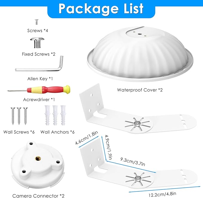 2Pack Corner Wall Mount with Weather Shield Cover for Google Nest Cam Outdoor or Indoor, Battery - 2nd Generation, Avoids Rain and Snow Covering Camera Lens, 300°Adjustable Reduce Blind Spots