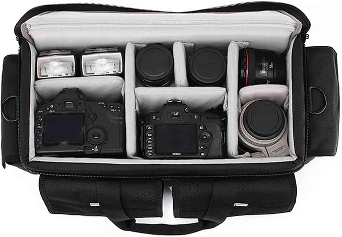 Large Camera Shoulder Bag, Pressure proof &Waterproof DSLR SLR Mirrorless Gadget Case,Messenger Photography Accessories Storage Pouch for EX280 Z280(M)