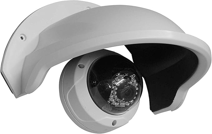 SDS DS-1250ZJ Universal Sun Rain Shade Camera Cover Shield for Outdoor Camera (2 Pack, White)