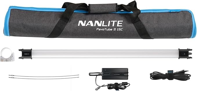 NANLITE PavoTube II 15C LED RGB Tube, 2.4G Bluetooth Smart Wireless Control, 2700K-7500K (G/M±150) Ultra-Wide Color Gamut, 30W Portable Handheld Photography Lighting Stick