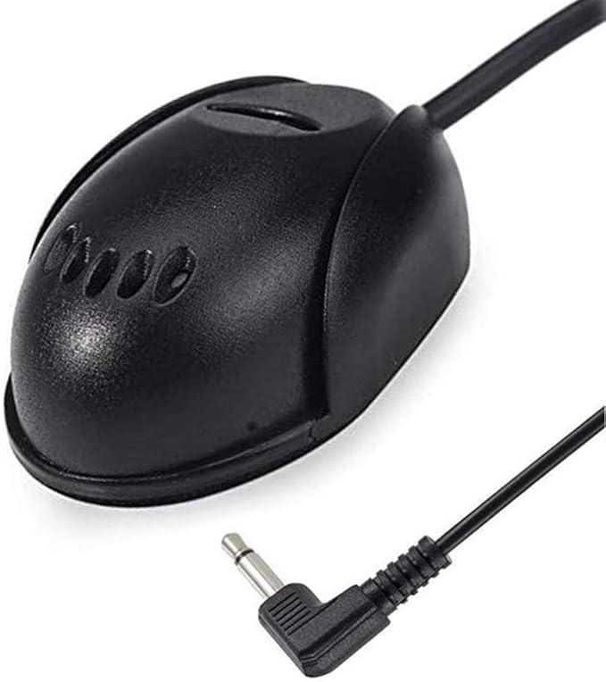 Car Microphone 3.5mm External Assembly Mic for Car Vehicle Head Unit Enabled Audio Stereo Radio Receiver GPS DVD, 3m Cable, Plug and Play