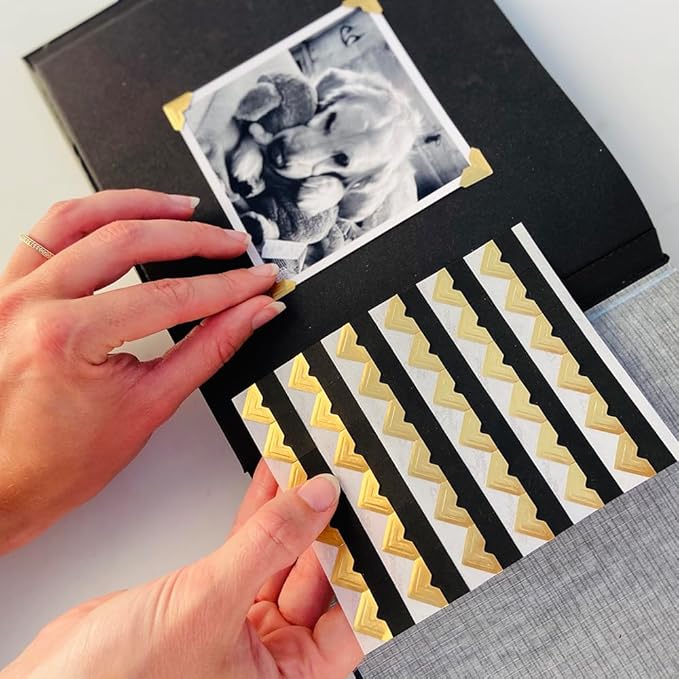 SCRAPBOOK ADHESIVES BY 3L Self-Adhesive Creative Paper Photo Corners, Kraft, 108-Pack