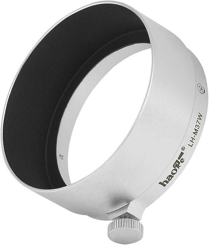 Haoge LH-M37W Metal Lens Hood for Leica Leitz Elmar 3.5cm 35mm f3.5 A36, Elmar 50mm f3.5 A36, Summaron 3.5cm 35mm f3.5 A36 and Other Lens with 36mm Outside Size Silver