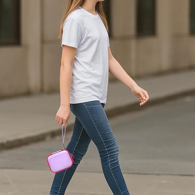 ANKHOH Digital Camera Case for Polaroid Go Generation 2 Gen 2/9035/9071/9070 Instant Mini Camera, Instax Film Cameras Storage with Mesh Pocket for Photo, Stickers (Box Only) (Purple)