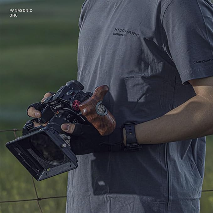 Tilta Advanced Side Wooden Handle | Black Walnut Wood & Aluminum Alloy Build | Quick Release Button TA-AWH8-R-B (VIII - NATO Rail - Right) (Ronin 4D - Type IX)