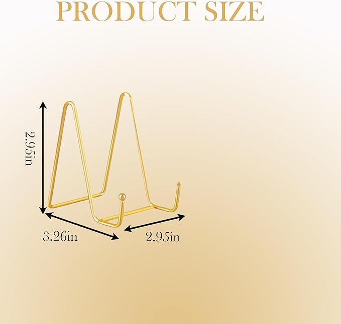 LXFNDZW 4 Pack Gold Mini Display Easels, Frame Holder Stands Versatile Welcome Sign & Photo Stand for Tabletop Decor, Plates, and Artistic Work