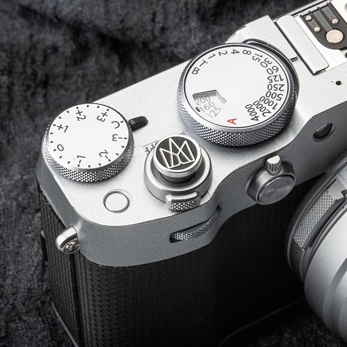 Crown Pattern Camera Shutter Decorative Button Set for Fujiflm X100VI X100V X-M5 X-T4 X-T30 for Nikon D750 D610 Z7 Z5 Z6 Z50(Aluminum Alloy-Shutter Decorative Button01)