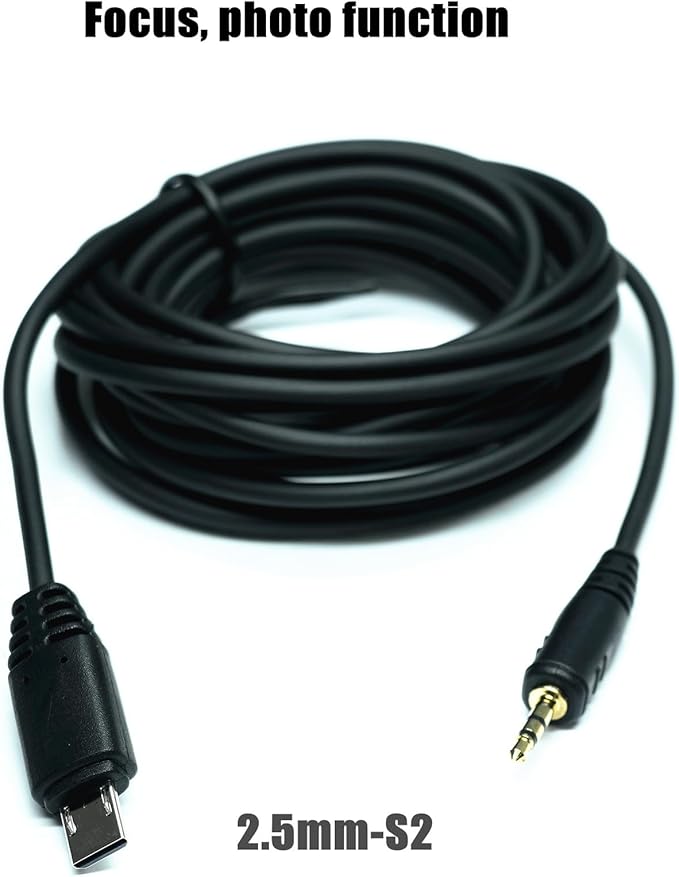 2.5mm-S2 300cm/ 118-inch Extension Cable Shutter Release Connection Cable (Multi USB) for Sony Cameras to Connect The Shutter Remote Control Wireless Timer (2.5mm-S2 118in/3m)