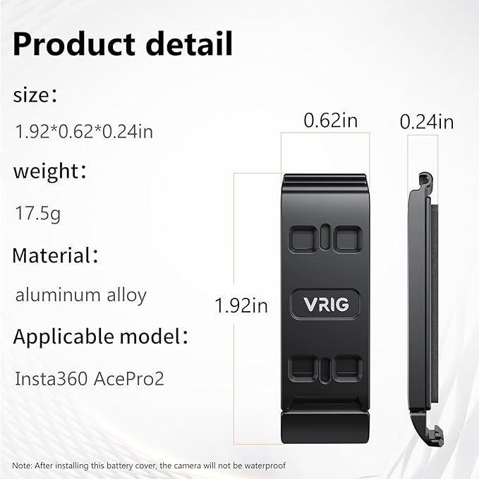 VRIG Side Door Cover for Insta 360 Ace Pro2, Replacement Magnetic Battery Cover for Insta 360 Ace Pro2 Camera,Vertical Shooting Quick Release Adapter Accessory