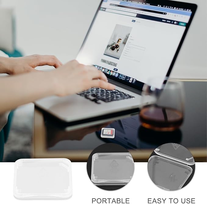 iplusmile 100 Pack Single Card Case, Clear Plastic Memory Card Holder Storage Box for SDHC SDXC, Protective Small Square Organizer Container for Photographers 1.41 Inch