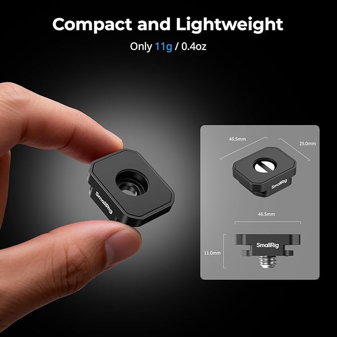 SmallRig Camera Mount Plate with Cold Shoe Mount (4pcs), Built-in N52 Magnet for Camera Cage Flash LED Monitor Microphone, for DJI Mic 2, with Four 1/4"-20 Screws and Flat Wrench