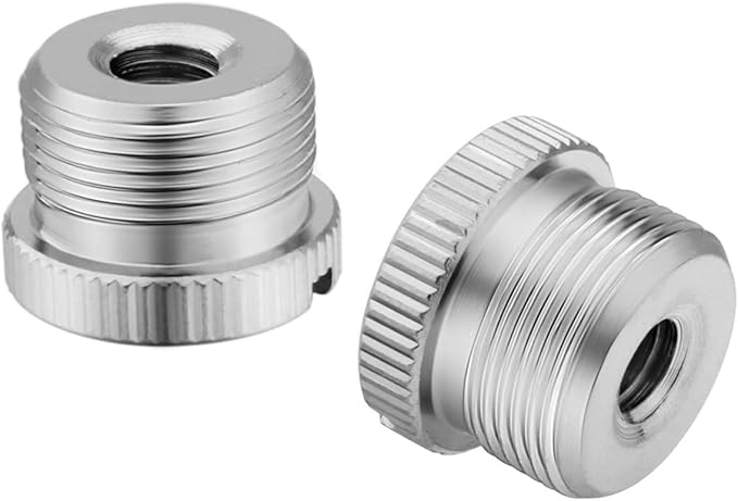 1/4 to 5/8 Adapter, 1/4"-20 Female to 5/8"-27 Male Screw Thread Adapter for Camera Monitor Microphone Stand - 2 Pack