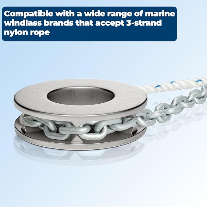 Anchor Rope Chain Rode for Boat Windlass, 1/2" Anchor Line 150ft with 1/4" G4 Hot-Dipped Galvanized Anchor Chain 15ft and Swivel Connector Kit