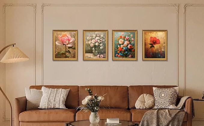 8×10 Picture Frame Gold - Picture Frames for Wall Hanging And Tabletop Display, Ornate Photo Frame for Poster,Vintage Frames,with Durable Plexiglass