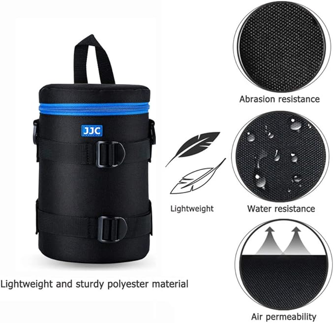 JJC Camera Lens Pouch Case for Canon EF 70-200mm EF 28-300mm EF 70-300mm Nikon Nikkor AF-S 70-200mm AF 80-200mm & More, Zipper Polyester Lens Protective Bag Interior Size 4.3x7.5”