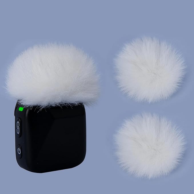 YOUSHARES Microphone Wind Muff Compatible with DJI Mic Mini - 2 Packs Furry Windproof Cover Suitable for DJI MINI 2024 Wireless to Reduce Wind Noise