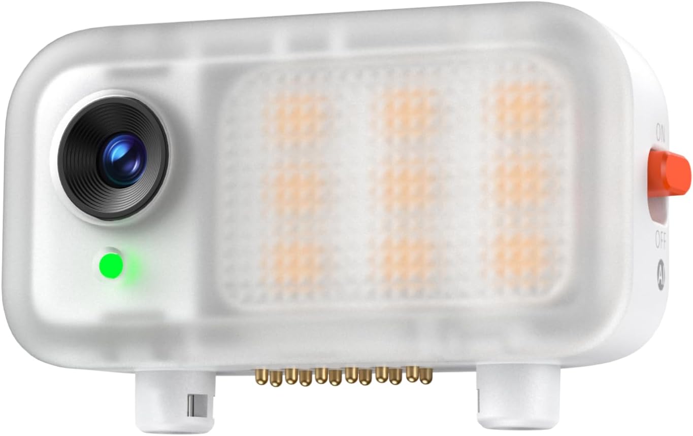 Hohem AI Tracking Sensor with 3-Color Magnetic Fill Light, AI Tracker Compatible with iSteady V3, Cool/Warm/Neutral Light Mode, Smartphone Gimbal Stabilizer Accessories, MTK-L03, White