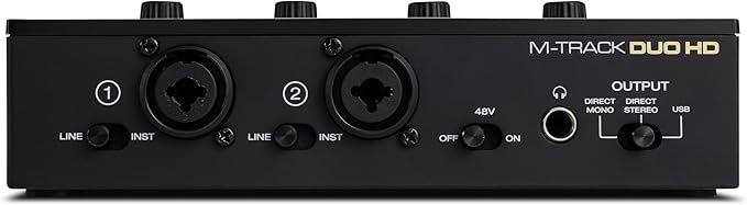 M-AUDIO M-Track Duo HD Audio Interface 24bit 192kHz for Recording, Streaming, Podcasting with USB-C, 2 XLR TRS Inputs, 2 TRS Outputs, Software Suite