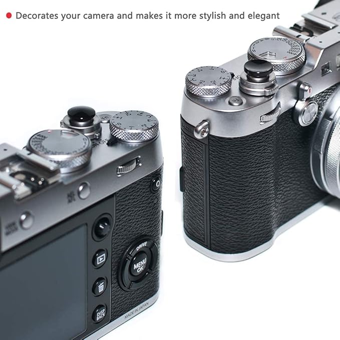 Black Metal Soft Shutter Release Button,Delicate Camera Shutter Button 11mm Concave 10mm Convex Surface(2 Pack)