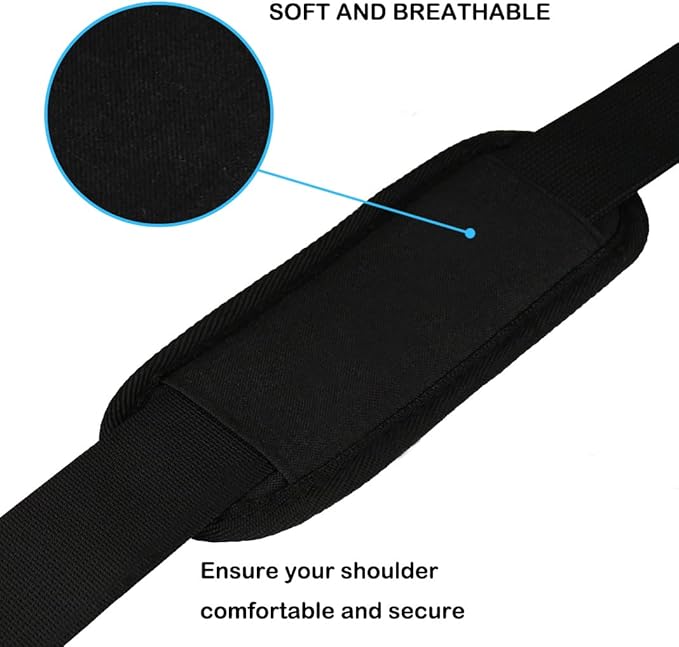 Universal Replacement Laptop Shoulder Strap, Durable 55" Adjustable Comfortable Belt with Metal Hooks for Briefcase, Computer Messenger Bag, Laptop Case Luggage/Duffel/Camera, (Black)