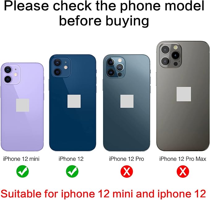 ASDAWN 2PCS Back Camera Lens Glass Replacement for iPhone 12 & 12 Mini, Standard Prime Lens with Nano Coating, Glass Construction, Lightning Mount