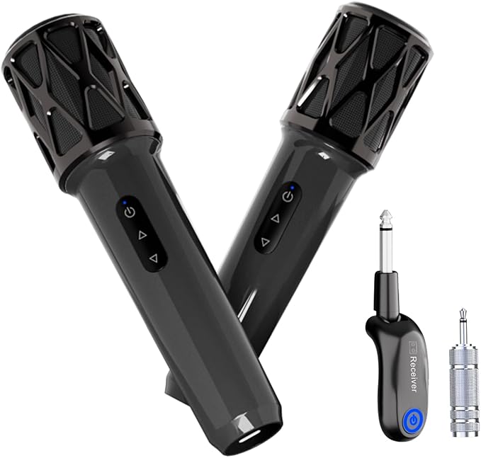 ZOWEETEK Wireless Microphones for Singing,Dual Handheld Dynamic Mic with Rechargeable Receiver,Karaoke Microphone Set for Singing,Wedding,Home Party, Classroom,Speech,Church,PA System,Plug and Play