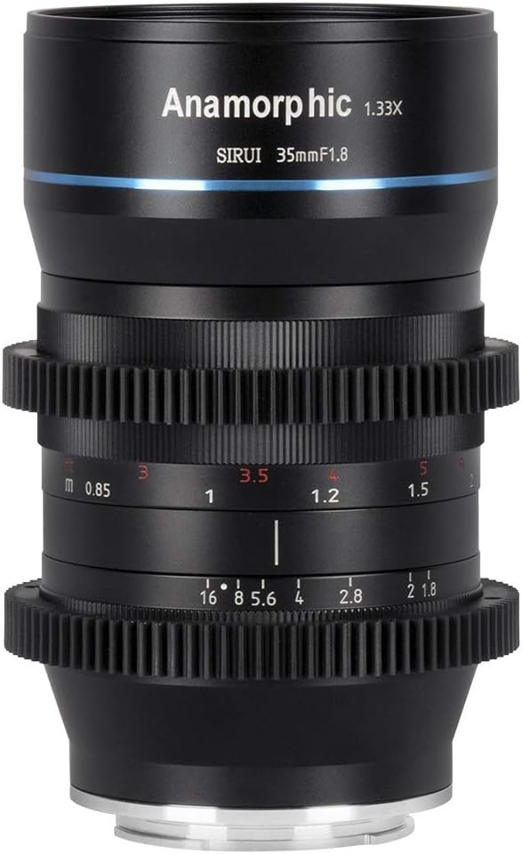 SIRUI 35mm F1.8 1.33X APS-C Anamorphic Lens Cinema Lens with Adapter for Z Mount, Blue Flare