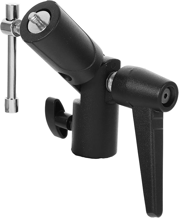 TOPPERFUN Metal Flash Lamp Holder H-Shaped Flashlight Stand Adapter for Off-Camera Tripod with Dual Flash Mount Photography Umbrella Clamp Bracket Aluminum Alloy
