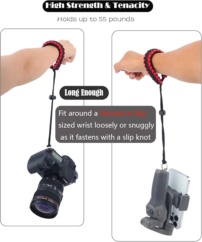 Paracord Camera Wrist Strap Lanyard with Screw for Insta 360 X3, Ace Pro, DSLR Cameras, Selfie Sticks