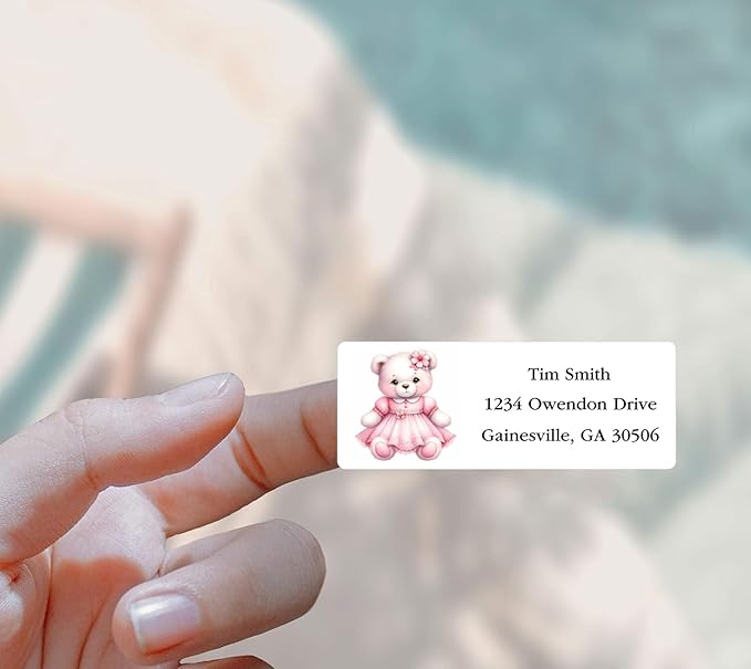 Address Labels Personalized Return Address Labels, 2.6" x 1" Baby Shower Custom Mailing Label for Envelopes (30-1200) Customized Self Adhesive Stickers Printable Mail Envelope Adress Label, White