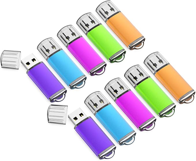 4GB USB Flash Drive 10 Pack Easy-Storage Memory Stick K&ZZ Thumb Drives Gig Stick USB2.0 Pen Drive for Fold Digital Data Storage, Zip Drive, Jump Drive, Flash Stick, Mixed Color