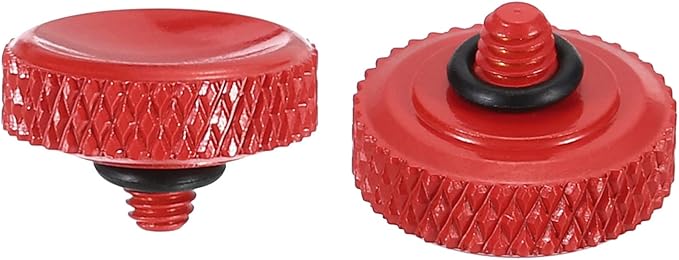 PATIKIL Camera Shutter Button, 2 Pack Soft Shutter Release Button Pure Copper Camera Button Carved Suitable for Nikon for Fujifilm for Leica DSLR/SLR Camera, Red