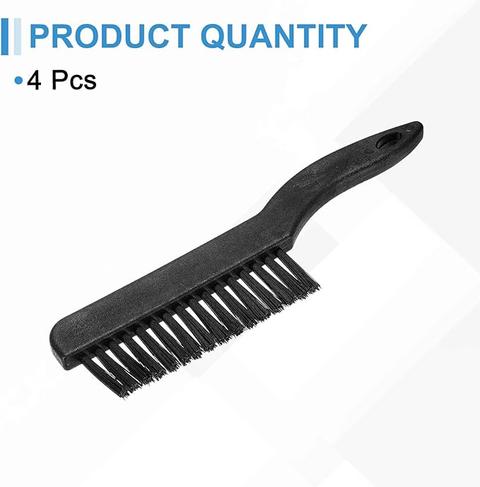 HARFINGTON 4pcs Antistatic Brush 35x123mm Portable PP Handle Nylon Anti Static Cleaning ESD Brushes for Electronics Computer Keyboard, Black