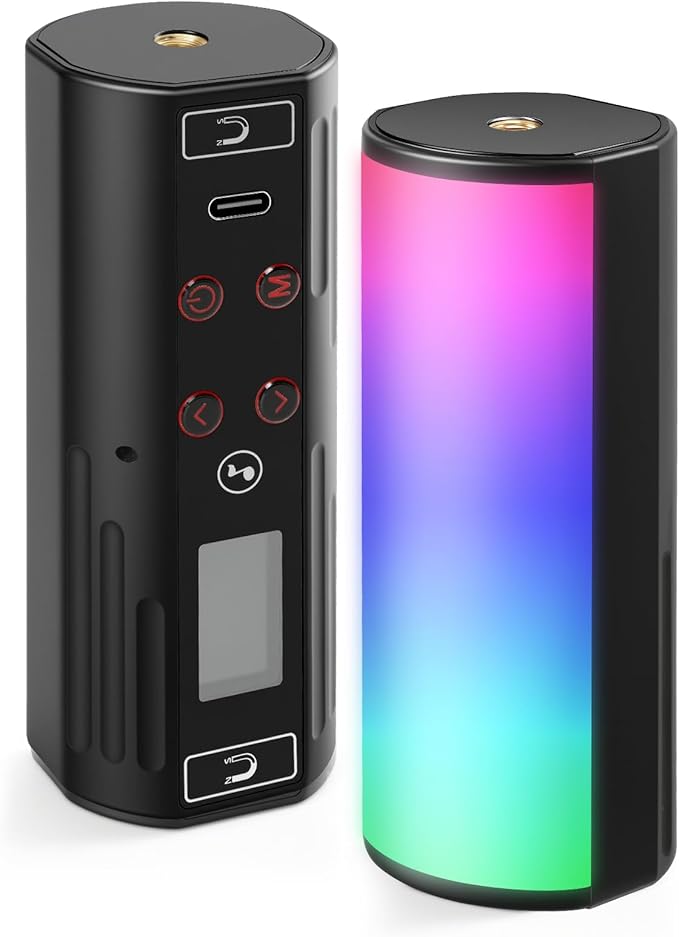 Magnetic Handheld Light Wand, 360° Full RGB Mini LED Video Light Stick, 2500-9000K Dimmable Camera Tube Light with 2000mAh Battery for Photography TikTok YouTube Vlog