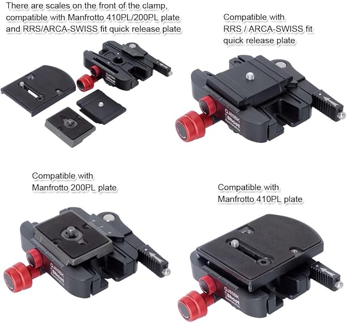 iShoot 360°Quick Self-Locked Lever Clamp Converter Adapter Knob Fine-Tuned, Compatible with Manfrotto 200PL/410PL Plate & Arca-Swiss Fit Camera Quick Release Plate & ARCA Manfrotto GITZO Tripod Head