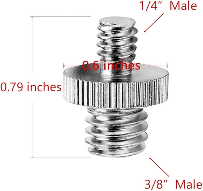 3 Pieces 1/4" 3/8" Tripod Screw Converter Adapter Flash Light Stand Connector Camera Spigot for DSLR Camera,Tripod,Shoulder Rig,Lighting Equipment,Camera Cage,LED Panel,GoPro