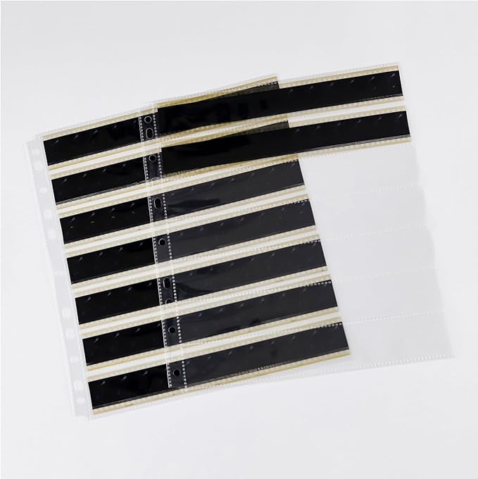 30PCS 35mm Archival Storage Sheets Seven Strips of Five Frames for 135 Negative Page Preservers