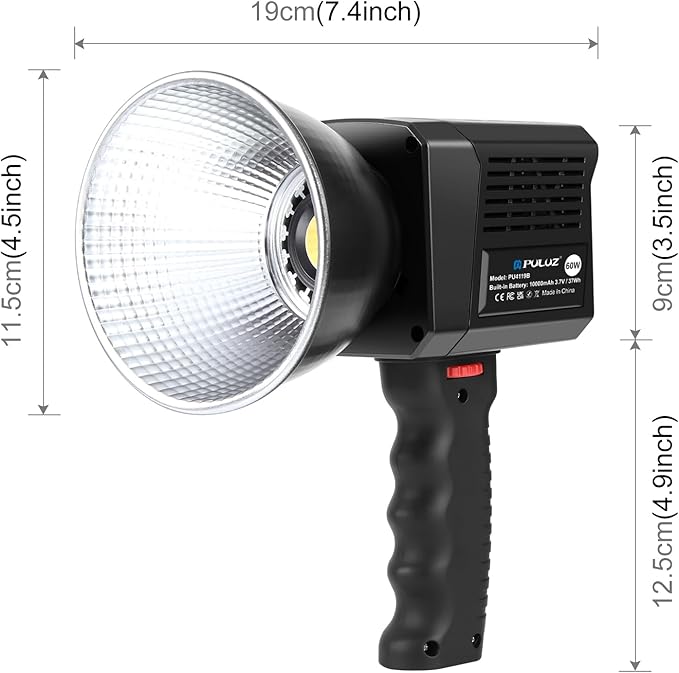 PULUZ Portable Video Light, COB Fill Light with 2500-6500K Adjustable Color Temperature, 8 Creative Lighting Effects, Perfect for Photography Studio, Outdoor Shooting and Live Streaming