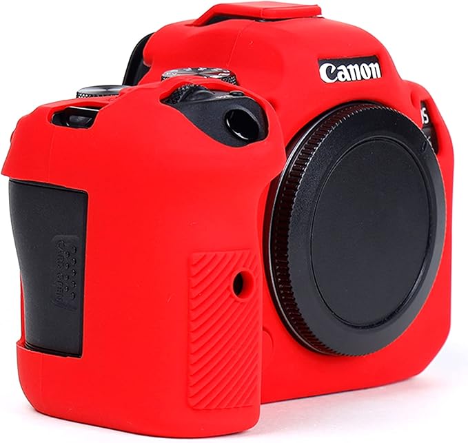Surpassed Professional Secure Silicone Camera Case Cover Housing Body Skin for Canon EOS R6 Full-Frame Mirrorless Camera (Red)