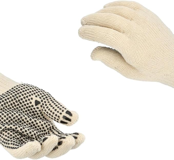 SHIELD GLOVES Cotton Work Gloves with PVC Dotted Grip, 12 Pairs, Women’s Small – Lightweight & Breathable