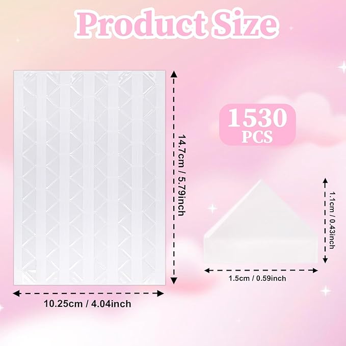 15 Sheets (1530 Pcs) Picture Corners for Scrapbooking, Self Adhesive Photo Corners Clear Picture Corner Scrapbook Corner Stickers for Album Pictures, Personal Journal, Memory Books