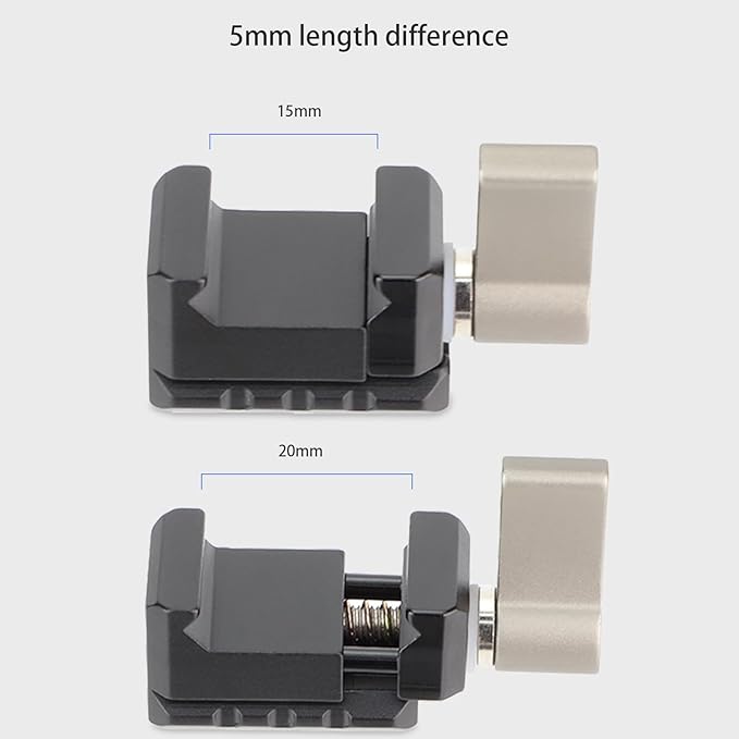 Leftfoto Mini Standard NATO Rail Clamp Adapter for DJI RS2 / RS-C2 / RS3 / RS3 Pro / RS3 mini,with 3/8" & 1/4" ARRI Locating Pins,Camera Cage Monitor Support Magic Arm Quick Release Lock Clamp Mount