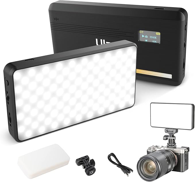 ULANZI VL200 Bi-Color LED Video Light, On-Camera Video Light, Type-C Rechargeable 5000mAh Mini Camera Light, 2500-9000K Ultra Bright Photo and Video Lighting, Fill Light, Potable Photography Lighting
