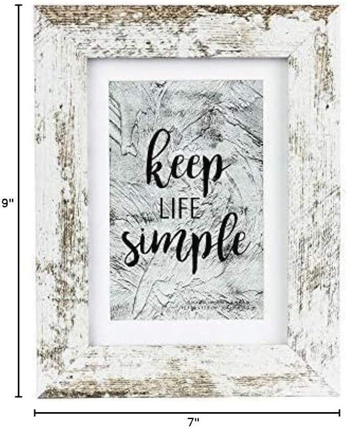 kennethan Rotten White 5x7 inch Picture Frame Wide Molding - Wall Mounting Material Included